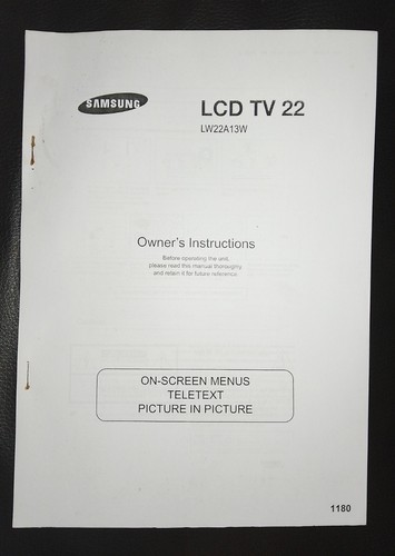Samsung lw22a13w lcd tv - lw22a13w, 22"