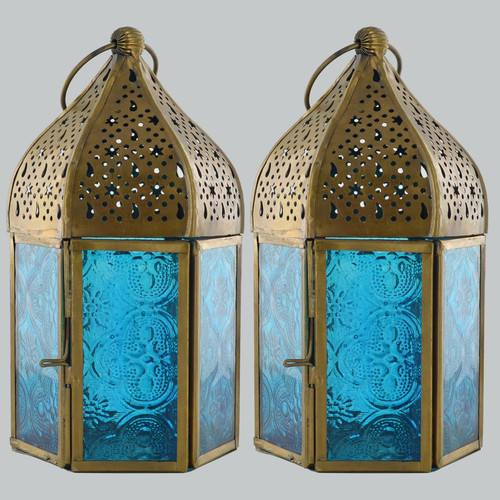 Iron lanterns brass antique - -,