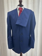 Ben Sherman 2 piece two tone navy suit, 100% wool, jacket 44"L trousers 38/33.5"