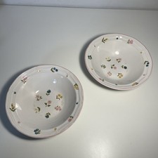2 X Vintage Brick Oven Stoneware "Provençal" Set Cereal / Soup Bowls - Floral