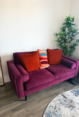 Velvet purple modern seater - velvet,
