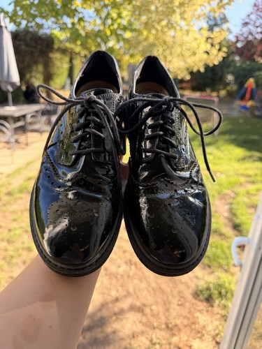 Clarks black patent brogue - clarks,