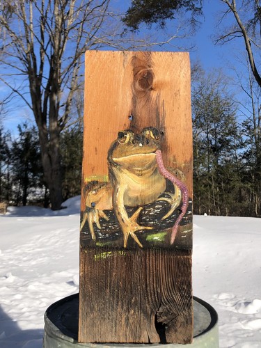 Antique vintage frog worm - antique,