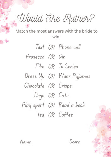 Hen party games quiz cards - quiz, ice