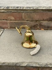 SOLID BRASS BELL 10cm/ 4” Ship Pub School Wall Hanging