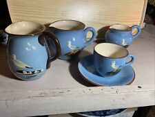 Vintage  Dartmouth Torquay  Seagulls Sailing Boat Set Of 6 Items,nice Condition