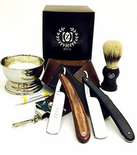 8 PC CUT THROAT STRAIGHT RAZOR WET SHAVING SET: BRUSH,CUP,DOVO PASTE, BAG