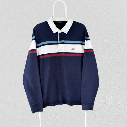 Gant blue striped rugby polo - striped,