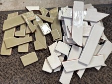 FIRED EARTH NINA CAMPBELL RIVAGE IVORY & OLIVE BROKEN TILES Ceramic Art Project