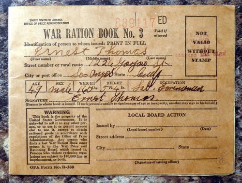 Wartime ration book with - book,