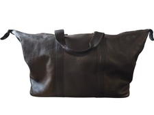 MP Genuine Leather Holdall Bag Durable Travel Duffle Brown