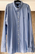 Unworn Gant 3XL "Easy Care Stretch" light blue/white check short sleeved shirt