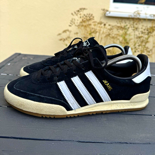 Adidas jeans black - black/white, suede