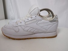 Reebok Womens Classic Trainers White And Silver UK Size 6