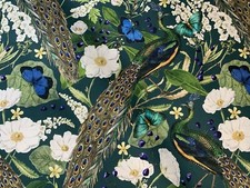 Peacock Printed Cotton Fabric