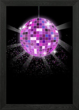 Disco Light Dance Music Framed