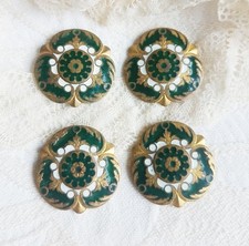 Antique Brass Enamel Buttons x