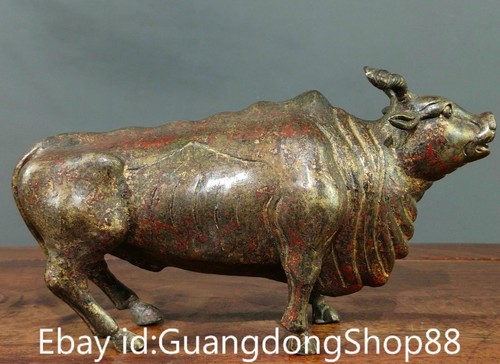 Old chinese bronze gilt - 8",