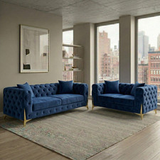 Luxury Blue 3+2 Seater Lilly
