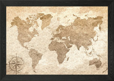 Ancient Old World Map Framed