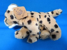 CHEETAH Guépard JAGUAR 20cm wild cat ANNA CLUB PLUSH soft toy WWF VINTAGE 1986