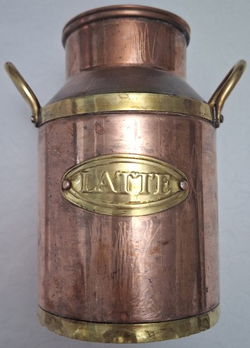 Antique copper brass milk - brass, can
