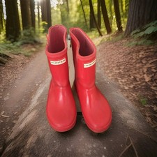 Hunter Original First Boot Bright Pink Gloss Kids Size UK7 EU24 Flat Welly