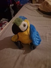 WILD REPUBLIC K & M International Parrot Blue Maccaw Soft Plush Toy 10"