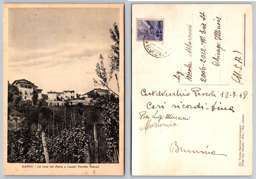 Barga italy postcard poet s - barga,,