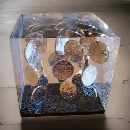 Vintage lucite paperweight - vintage,