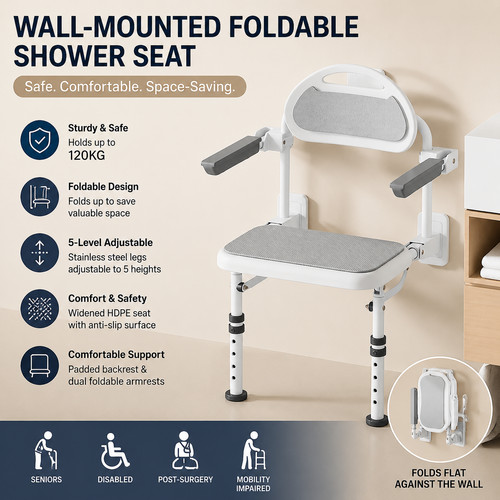 Wall mounted fold - fold, shower