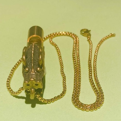 Gold shenron head whistle - gold,