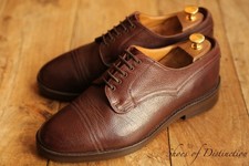 Alfred Sargent Burgundy Brown Grain Leather Derby Shoes Men's UK 8.5 US 9.5