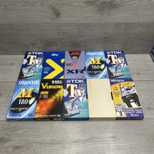 10 x Used VHS Tapes Mixed Brands E180 Blank VHS Tapes Bundle (30 Hours)