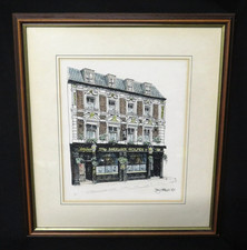 The Sherlock Holmes Bar Restaurant London Print Holmes 1987 Portrait Wood Frame