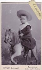 OLD PHOTO CDV TOY ROCKING HORSE BOY NAMED SOCIAL HISTORY  NT 105