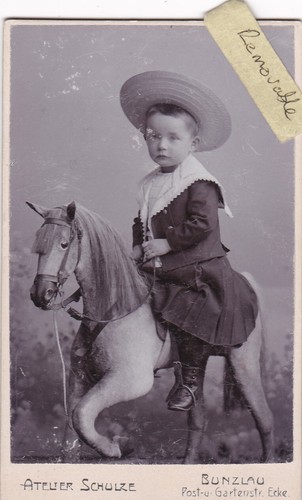 Old photo cdv toy rocking - old,
