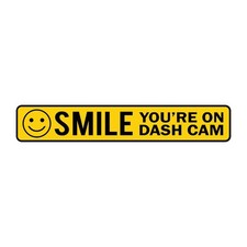 Smile Your On Dash Cam Self Adhesive Sticker - Car van Security Fun CCTV SG344