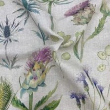 Sanderson Thistle Garden Linen Thistle/Fig Curtain Fabric, Material 140cm Width