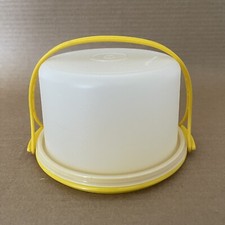 Vintage Tupperware Tuppertoys Cake Taker with Handle Kids Mini #1498 Yellow