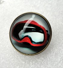 Unusual Scuba Diver Domed Pin