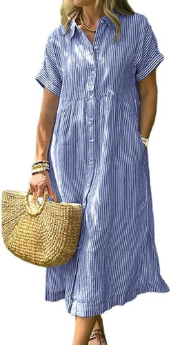 Womens striped midi - striped, shirt