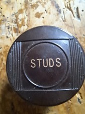 Vintage Bakelite Art Deco Screw Top Stud Box WITH studs 1930s
