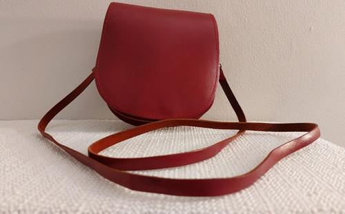 Red handcrafted leather saddle - handcrafted,
