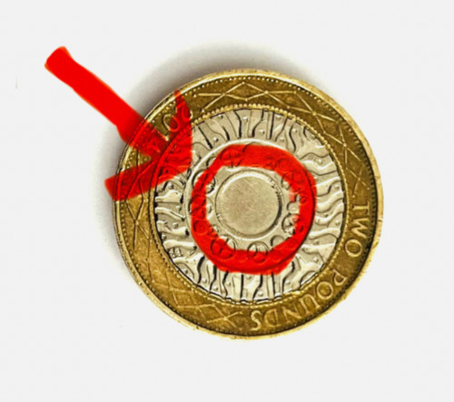 Mint error two pound coin - error,
