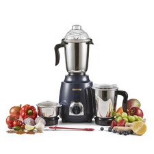 GEEPAS 600W 3-in-1 Indian Mixer Grinder Stainless Steel Jars & Blades Dry & Wet