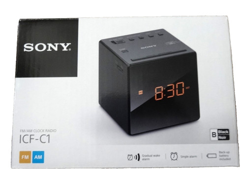 Sony icf cube am - fm/am, clock