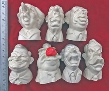 *7 RARE Spitting Image Type Plastic Heads Figures Margaret Thatcher Kinnock ETC