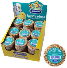 JOHNSONS HONEY SEED RINGS CAGE BIRD TREAT BUDGIES PARAKEETS ETC 5, 10 OR 45 PACK