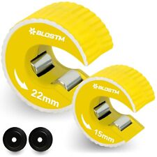 BLOSTM 2 x Copper Pipe Cutter Set - 15mm & 22mm Rotary Action Blades Clean Cuts